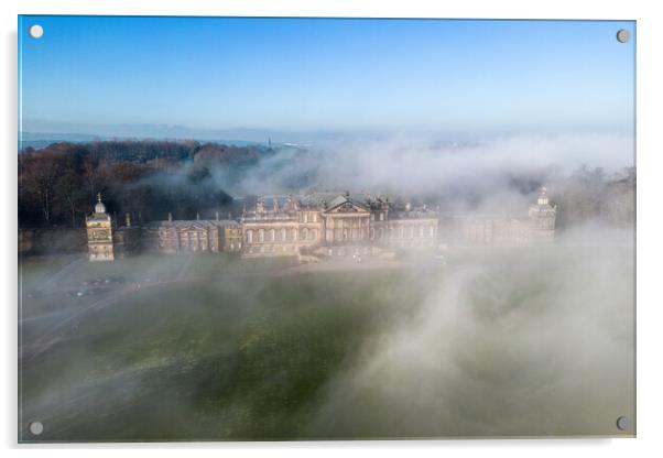 Wentworth Woodhouse In The Mist Acrylic by Apollo Aerial Photography