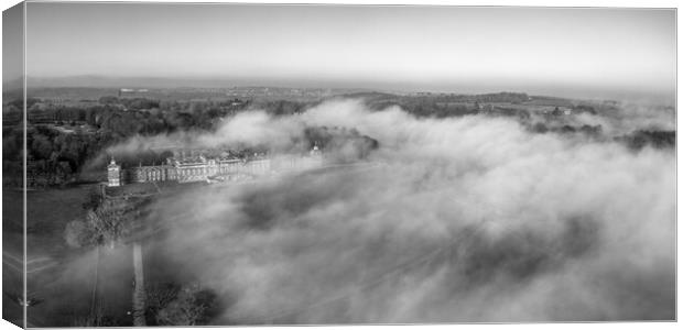 Wentworth Woodhouse In The Fog Canvas Print by Apollo Aerial Photography