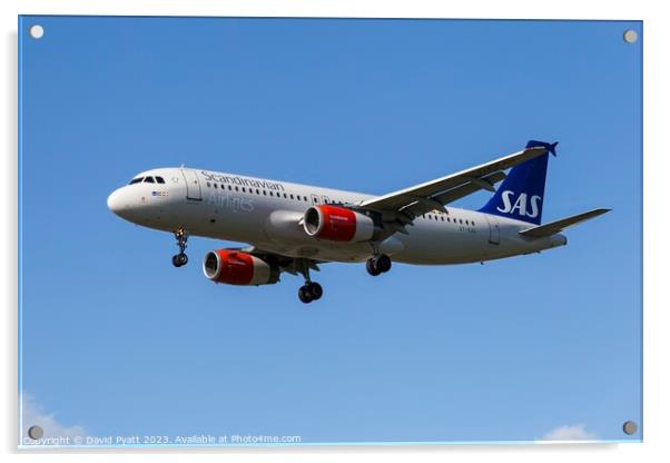 Scandinavian Airlines Airbus A320           Acrylic by David Pyatt