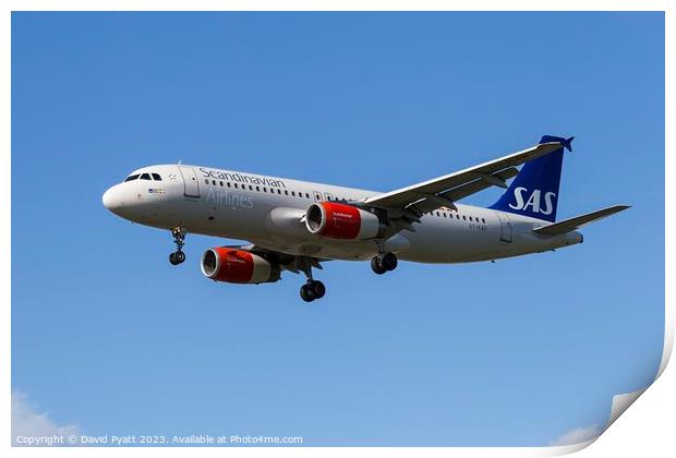 Scandinavian Airlines Airbus A320           Print by David Pyatt
