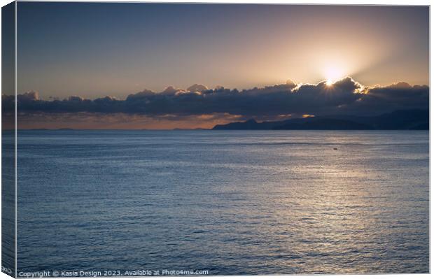 Sun Rises over Mirabello Bay, Crete, Greece Canvas Print by Kasia Design