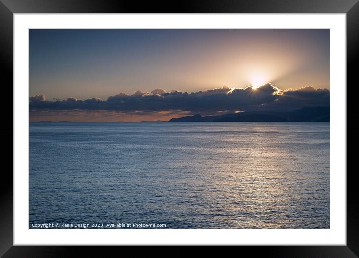 Sun Rises over Mirabello Bay, Crete, Greece Framed Mounted Print by Kasia Design