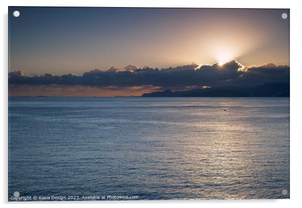 Sun Rises over Mirabello Bay, Crete, Greece Acrylic by Kasia Design