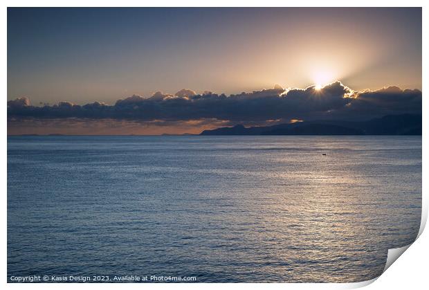 Sun Rises over Mirabello Bay, Crete, Greece Print by Kasia Design