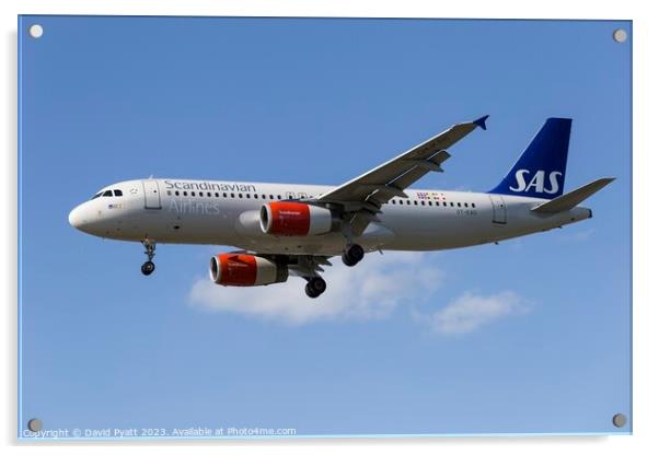 Scandinavian Airlines Airbus A320-232      Acrylic by David Pyatt