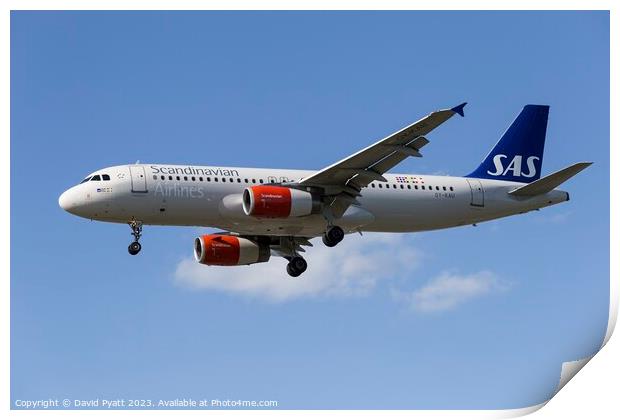 Scandinavian Airlines Airbus A320-232      Print by David Pyatt