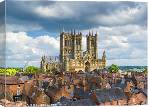 Lincoln Cathedral from Castle wall lincoln lincoln Canvas Print by Allan Bell