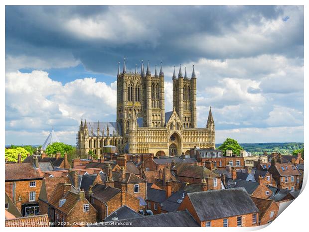 Lincoln Cathedral from Castle wall lincoln lincoln Print by Allan Bell