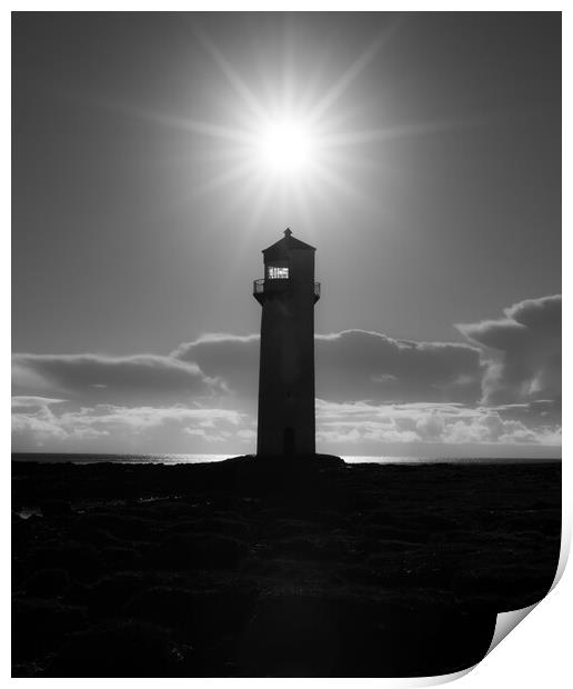 Southerness Lighthouse silhouette  Print by christian maltby