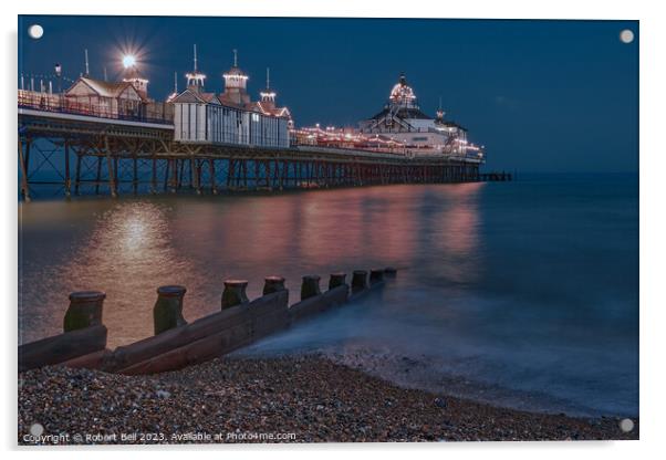 Eastbourne Pier Evening Acrylic by Robert Bell