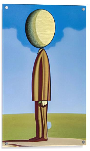 Egghead Genius Acrylic by Roger Mechan