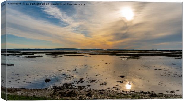A view from Lepe across to the Isle of Wight Canvas Print by Sue Knight