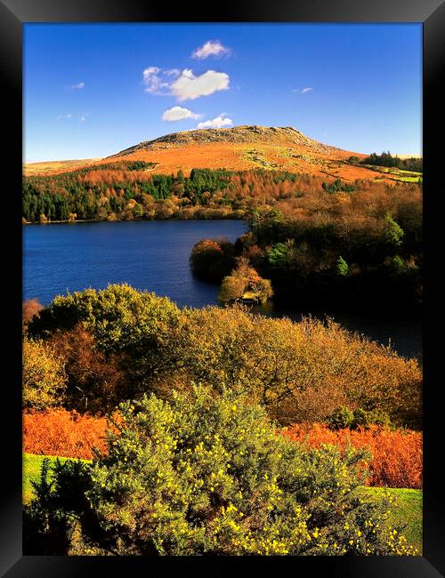 Burrator Reservoir and Sheeps Tor    Framed Print by Darren Galpin