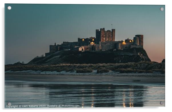 Bamburgh Castle Acrylic by Liam Roberts