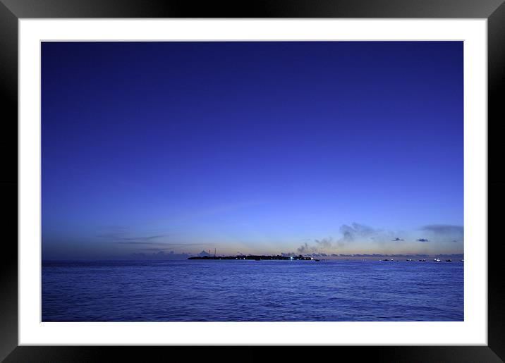blueworld Framed Mounted Print by Hassan Najmy