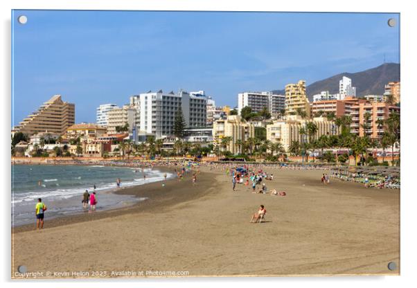 Benalmadena Beach, Costa del Sol, Spain Acrylic by Kevin Hellon