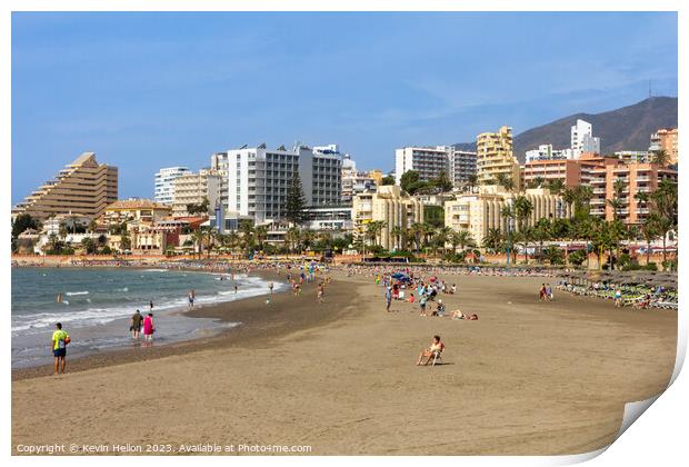 Benalmadena Beach, Costa del Sol, Spain Print by Kevin Hellon