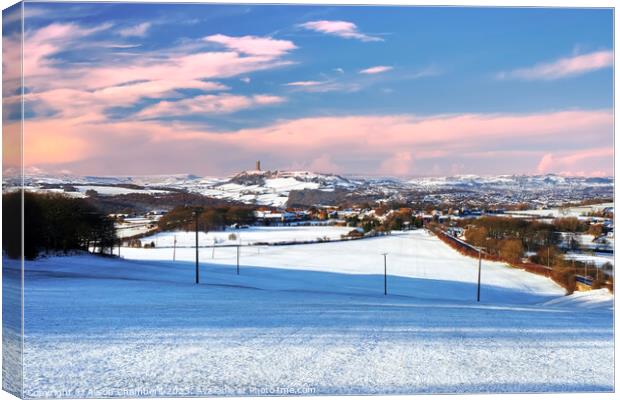 Castle Hill Winter Landscape  Canvas Print by Alison Chambers