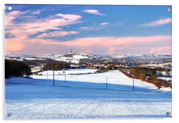 Castle Hill Winter Landscape  Acrylic by Alison Chambers