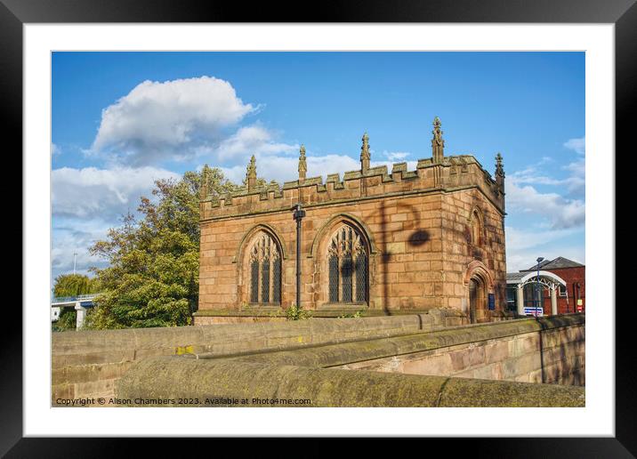Rotherham Bridge Chapel Framed Mounted Print by Alison Chambers