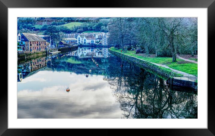 River Dart At Totnes Winter Reflections Framed Mounted Print by Peter F Hunt