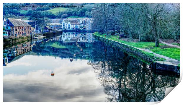 River Dart At Totnes Winter Reflections Print by Peter F Hunt