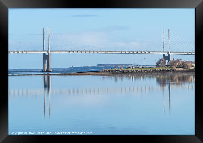 Kessock Bridge reflected in the Beauly Firth, Inverness, Scotland Framed Print by Dave Collins