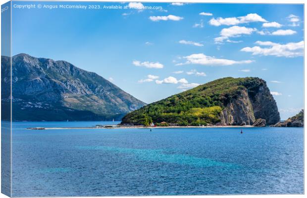 Saint Nicholas Island off Budva in Montenegro Canvas Print by Angus McComiskey