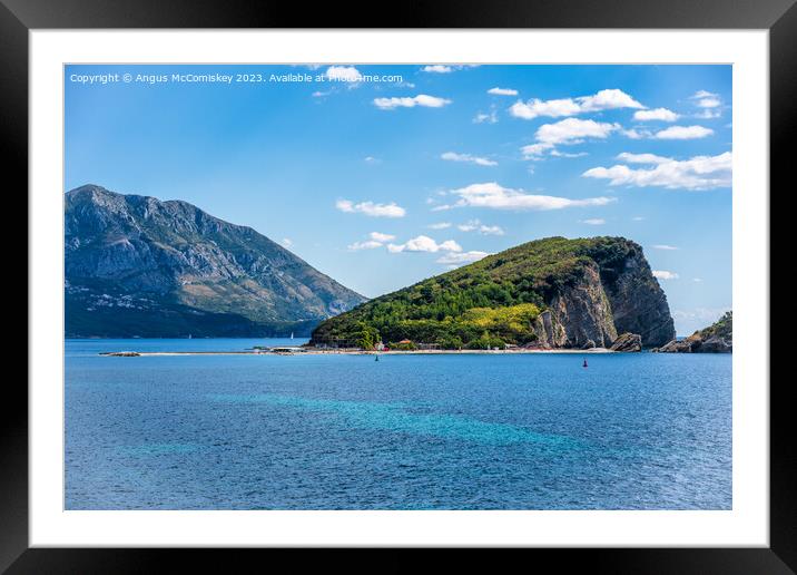Saint Nicholas Island off Budva in Montenegro Framed Mounted Print by Angus McComiskey