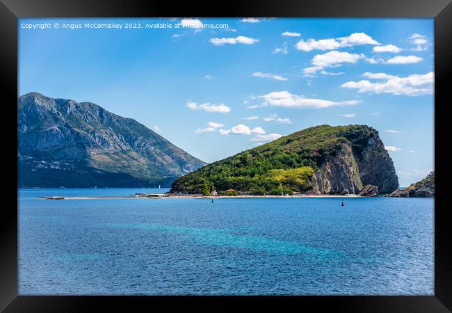 Saint Nicholas Island off Budva in Montenegro Framed Print by Angus McComiskey