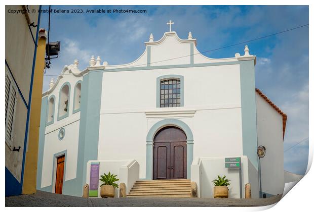View on Igreja da Misericordia, church of Aljezur in Algarve, Portugal Print by Kristof Bellens