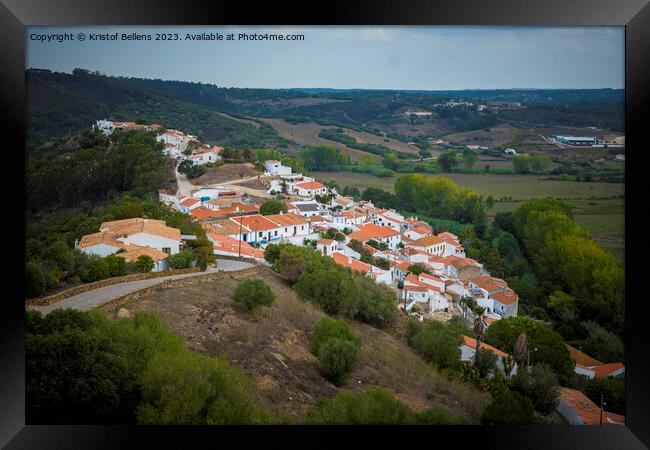 View on the old town of Aljezur in Algarve, Portugal Framed Print by Kristof Bellens