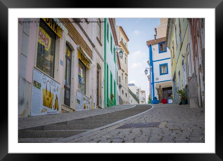 View on Rua Do Porto Fundo in Monchique, Portugal Framed Mounted Print by Kristof Bellens