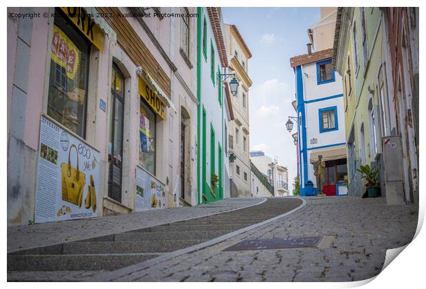 View on Rua Do Porto Fundo in Monchique, Portugal Print by Kristof Bellens