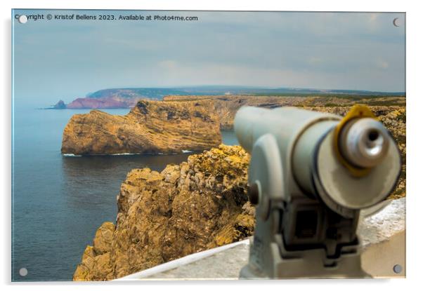 Viewpoint at Cabo de Sao Vicente in Algarve, Portugal Acrylic by Kristof Bellens