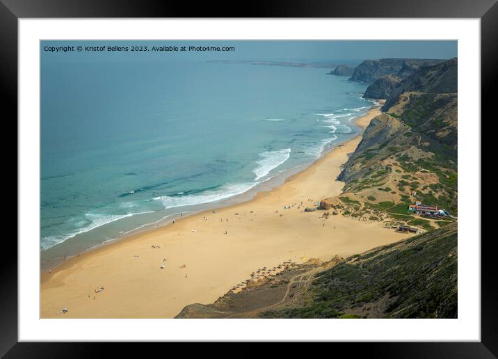 View on Cordoama Beach near Vila Do Bispo in Algarve Framed Mounted Print by Kristof Bellens