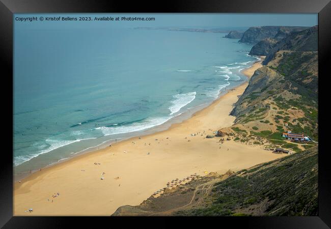 View on Cordoama Beach near Vila Do Bispo in Algarve Framed Print by Kristof Bellens