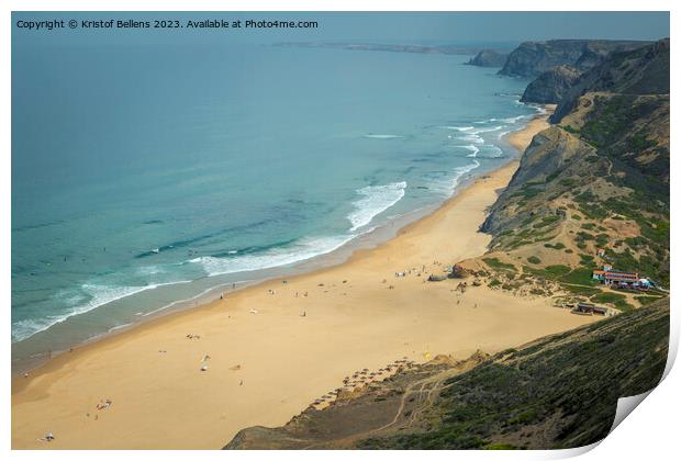 View on Cordoama Beach near Vila Do Bispo in Algarve Print by Kristof Bellens