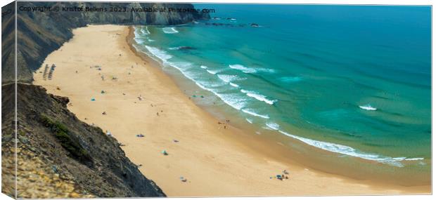 view on Castelejo Beach near Vila Do Bispo in Algarve Canvas Print by Kristof Bellens