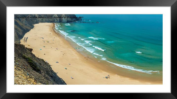 view on Castelejo Beach near Vila Do Bispo in Algarve Framed Mounted Print by Kristof Bellens