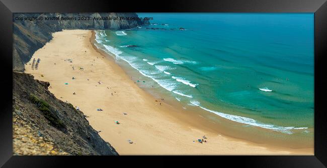 view on Castelejo Beach near Vila Do Bispo in Algarve Framed Print by Kristof Bellens