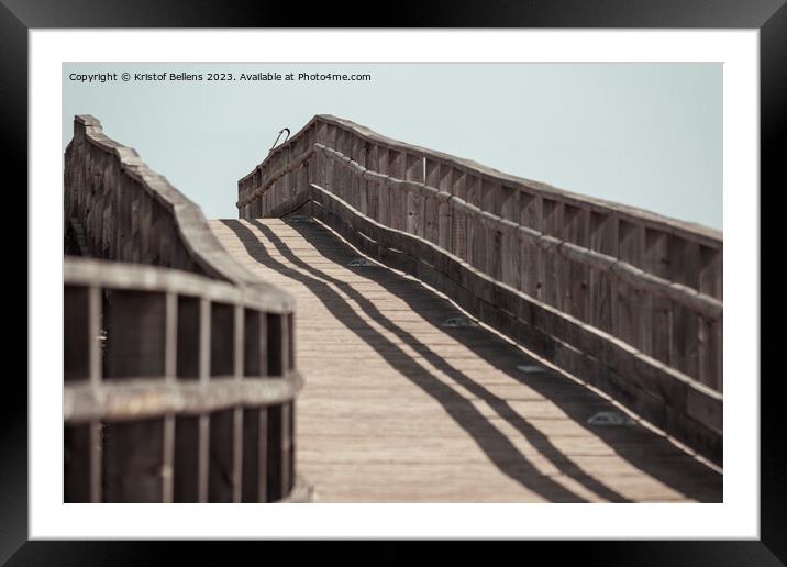 View on wooden elevated boardwalk for pedestrians. Framed Mounted Print by Kristof Bellens