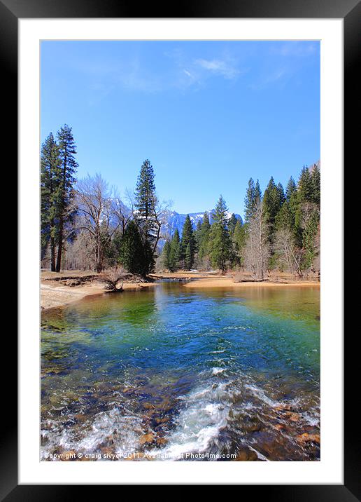 Colourful Mountain River in Yosemite NP Framed Mounted Print by craig sivyer