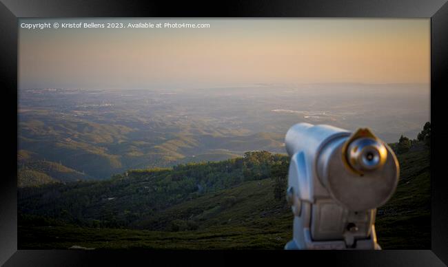 Panorama of Serra de Monchique, view over the nature of inland Algarve at Foia sunset Framed Print by Kristof Bellens