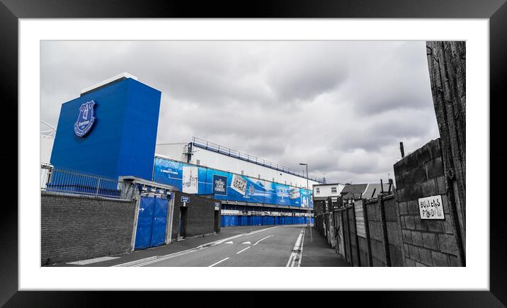 Bullens Road stand at Everton FC Framed Mounted Print by Jason Wells