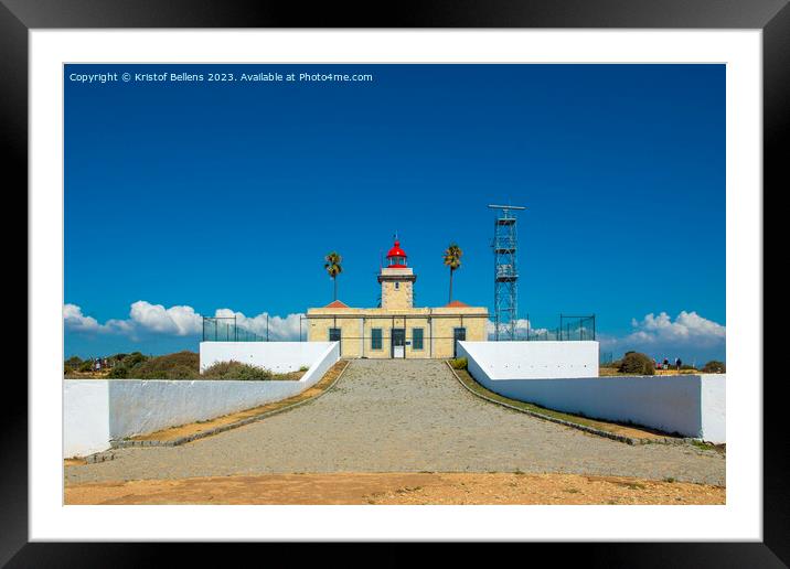 View on the lighthouse of Cabo Sao Vicente in Portugal. Framed Mounted Print by Kristof Bellens