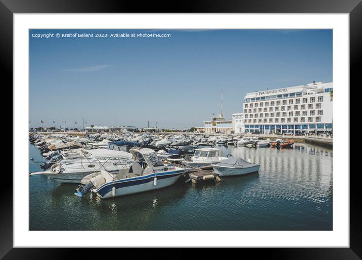 Faro harbor or marina view with EVA Senses hotel. Framed Mounted Print by Kristof Bellens