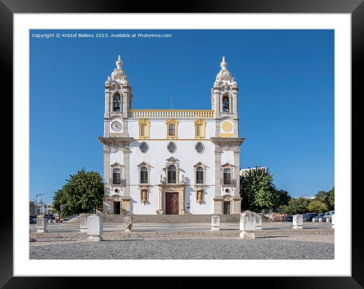 View on Igreja do Carmo, home of Capela dos Ossos de Faro or Chapel of Bones. Framed Mounted Print by Kristof Bellens