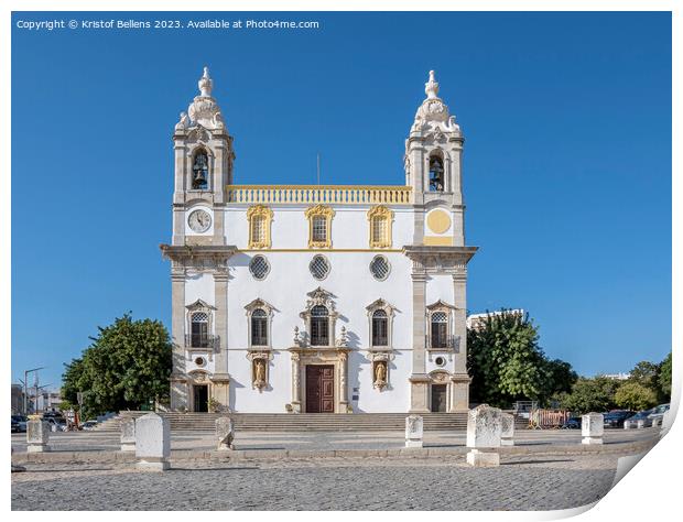 View on Igreja do Carmo, home of Capela dos Ossos de Faro or Chapel of Bones. Print by Kristof Bellens