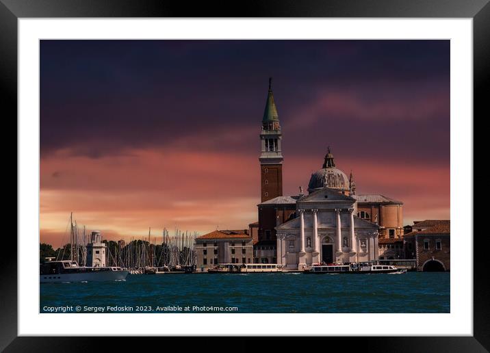 View of the Venice on a sunset Framed Mounted Print by Sergey Fedoskin